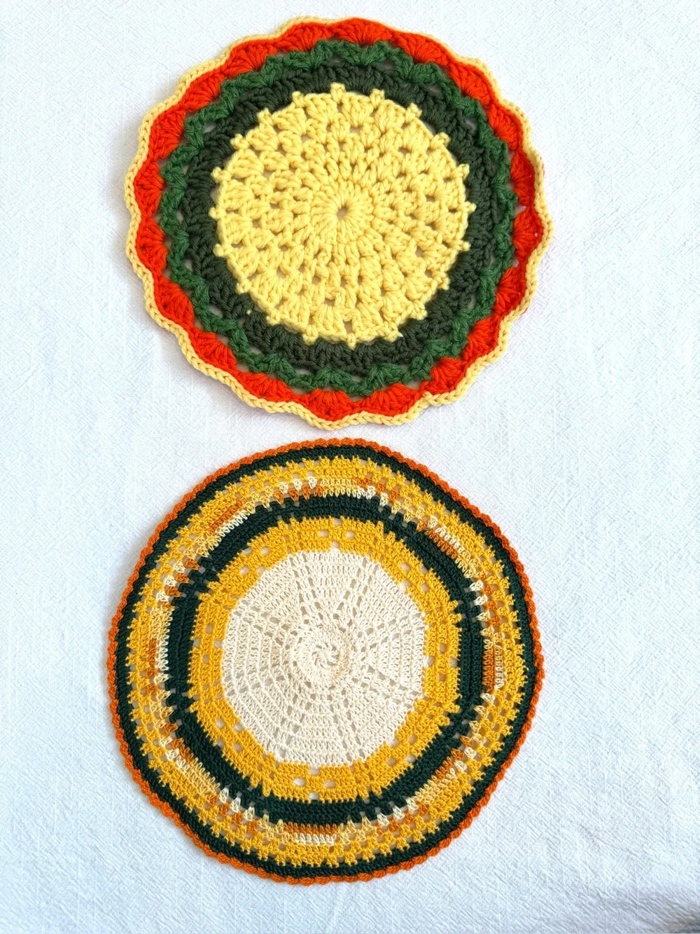 Two Handmade Crocheted Potholders.